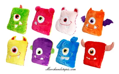 Coussin Peluche Monstre Rose clair - Taille 30cm